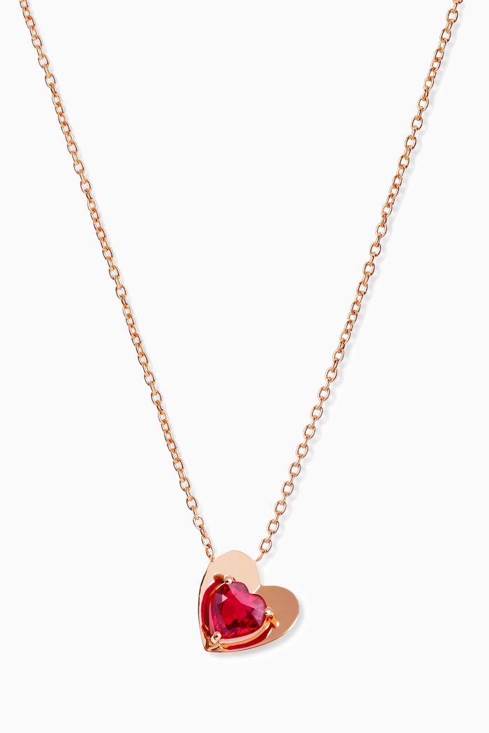 

Hiam Origami Heart Ruby Necklace in 18kt Rose Gold