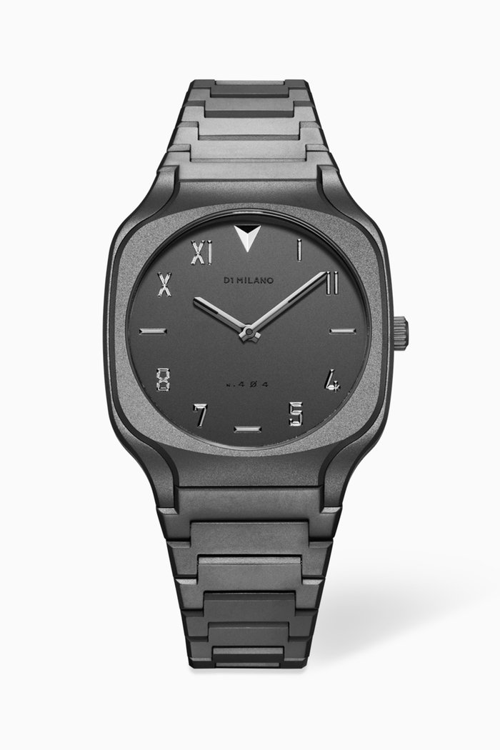 Volcanic Grey Square Bracelet Watch, 37mm, Black