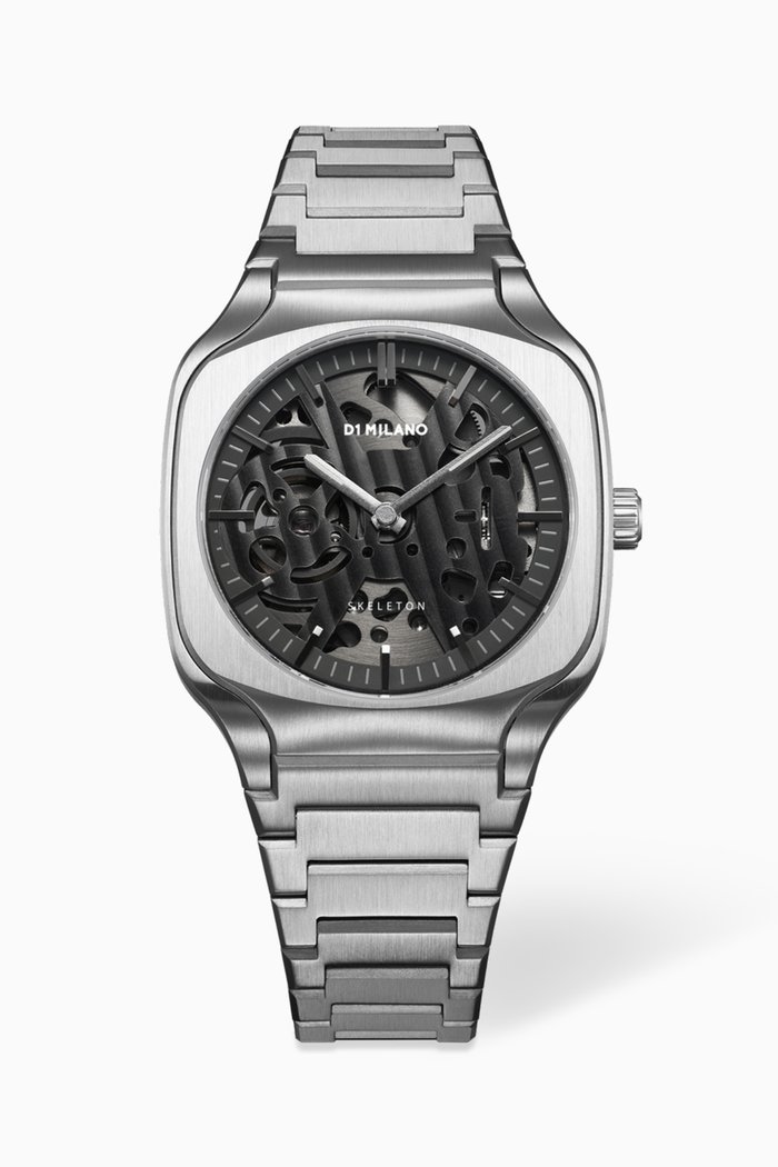 

Grey Depth Square Skeleton Watch, 37mm, Black