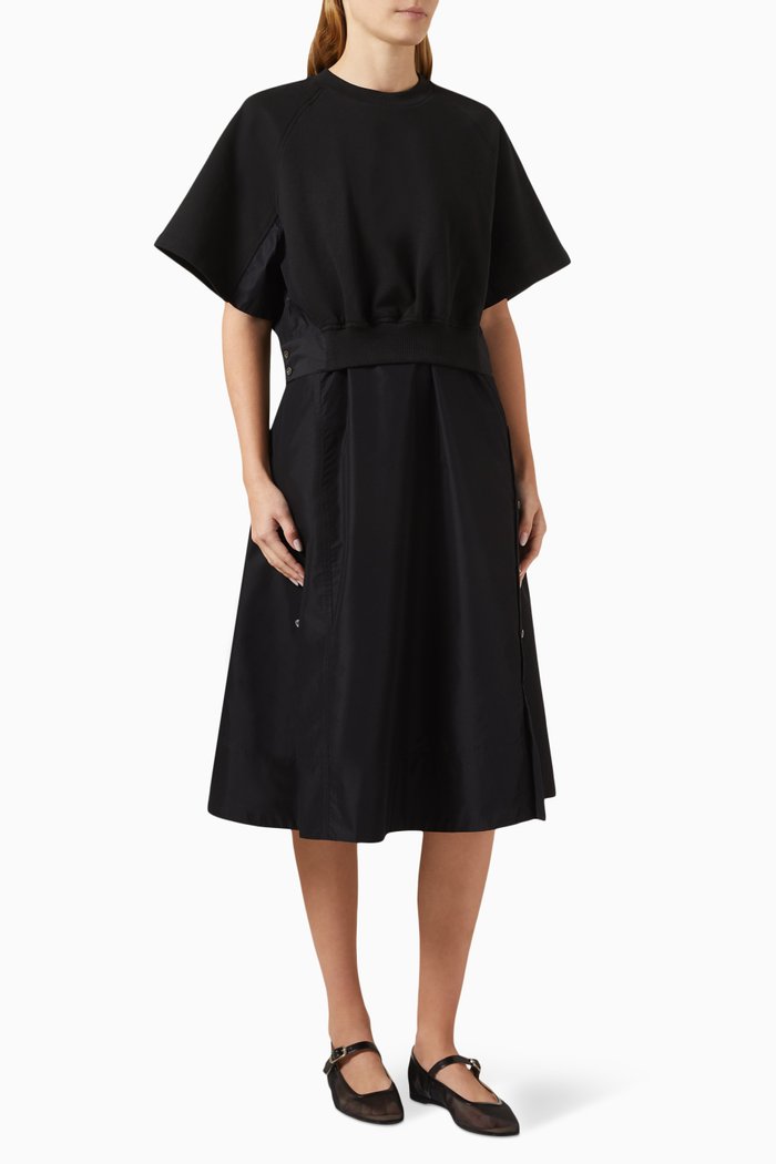 

Short-sleeved Midi Dress, Black
