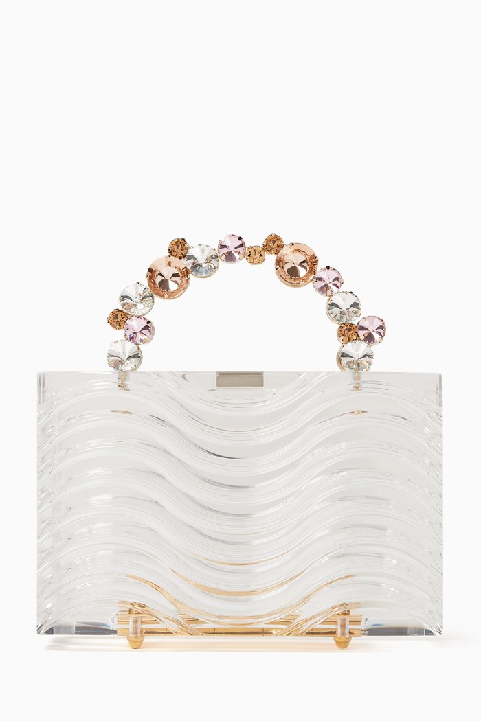 

Leon Clear Wave Top-handle Bag in Acrylic, Colourless