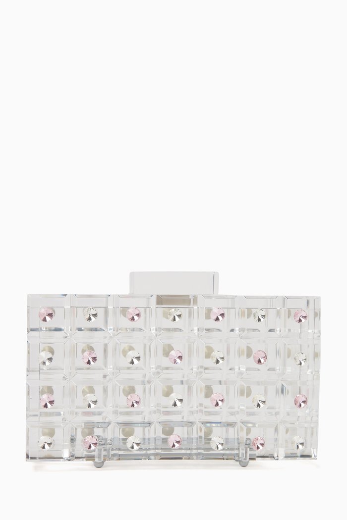 

Lou Lou Crystal Embellished Bag in Acrylic, Colourless