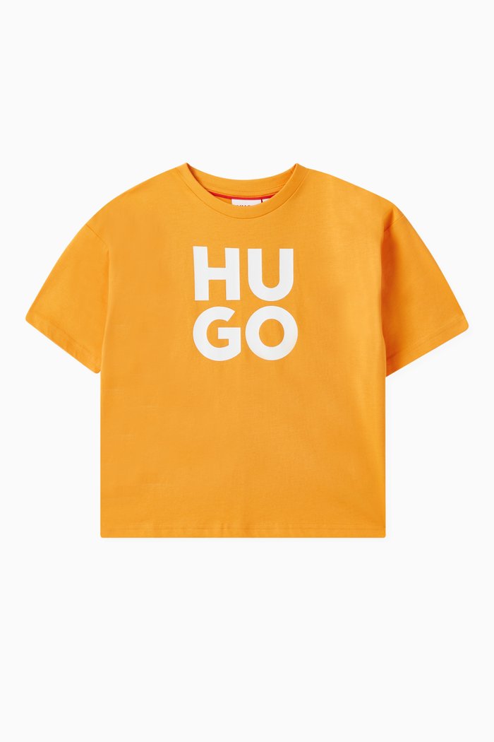 

Logo-print T-shirt in Jersey, Yellow