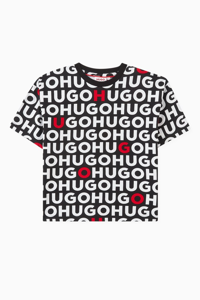 

Striped Logo-print T-shirt in Cotton, Black