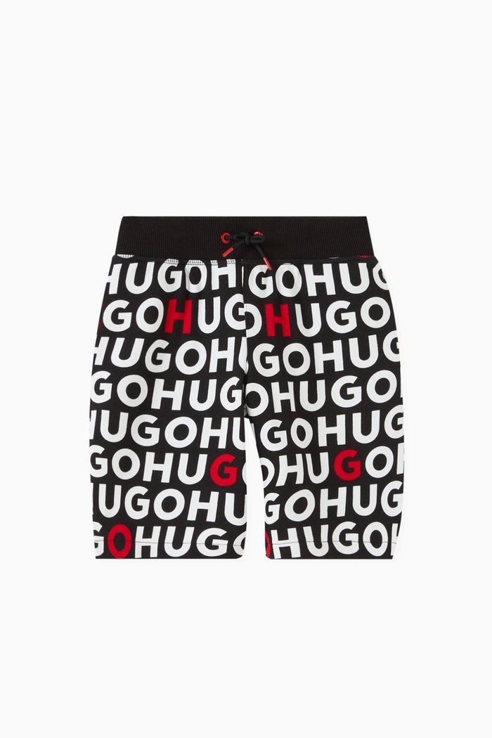 

Monogram-print Bermuda Shorts in Jersey, Black