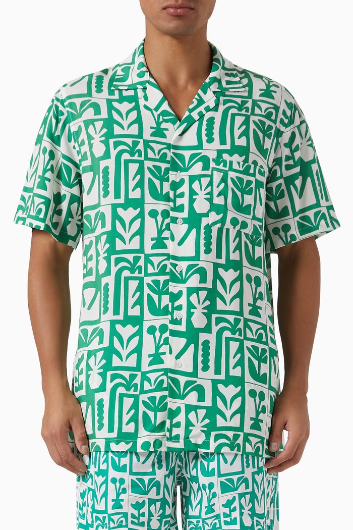 

Blooming Shirt in Ecovero Viscose, Green