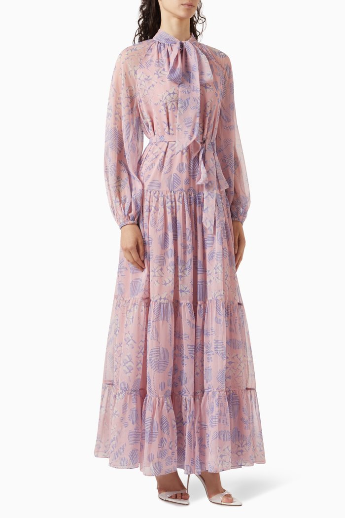 

Cosmos-C Printed Maxi Dress, Pink