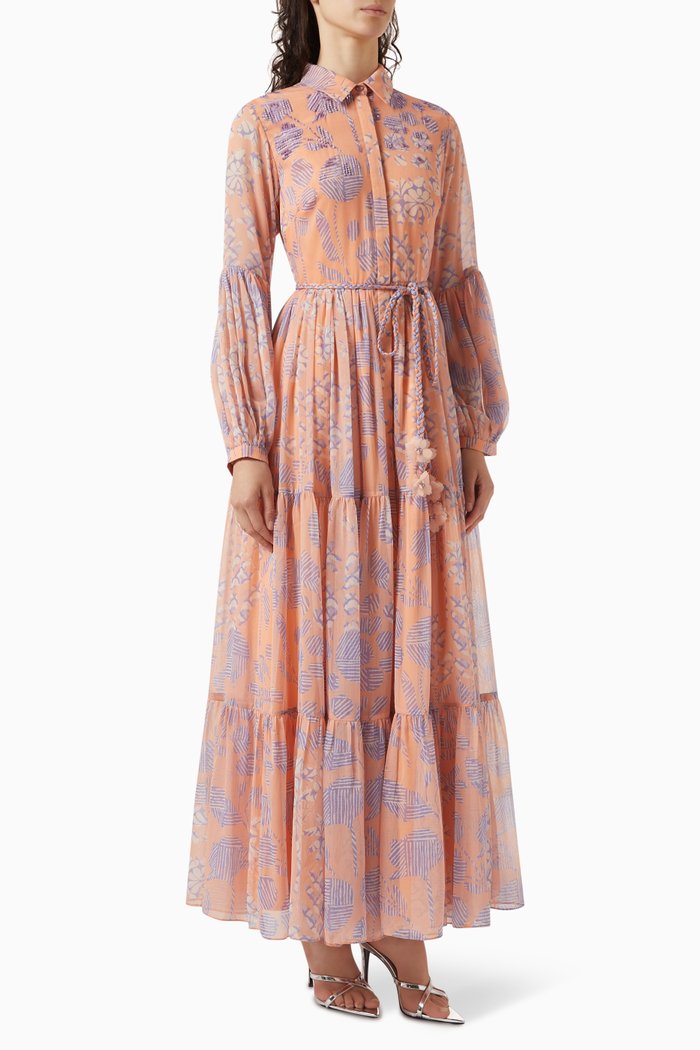 

Cosmos-E Printed Maxi Dress, Orange