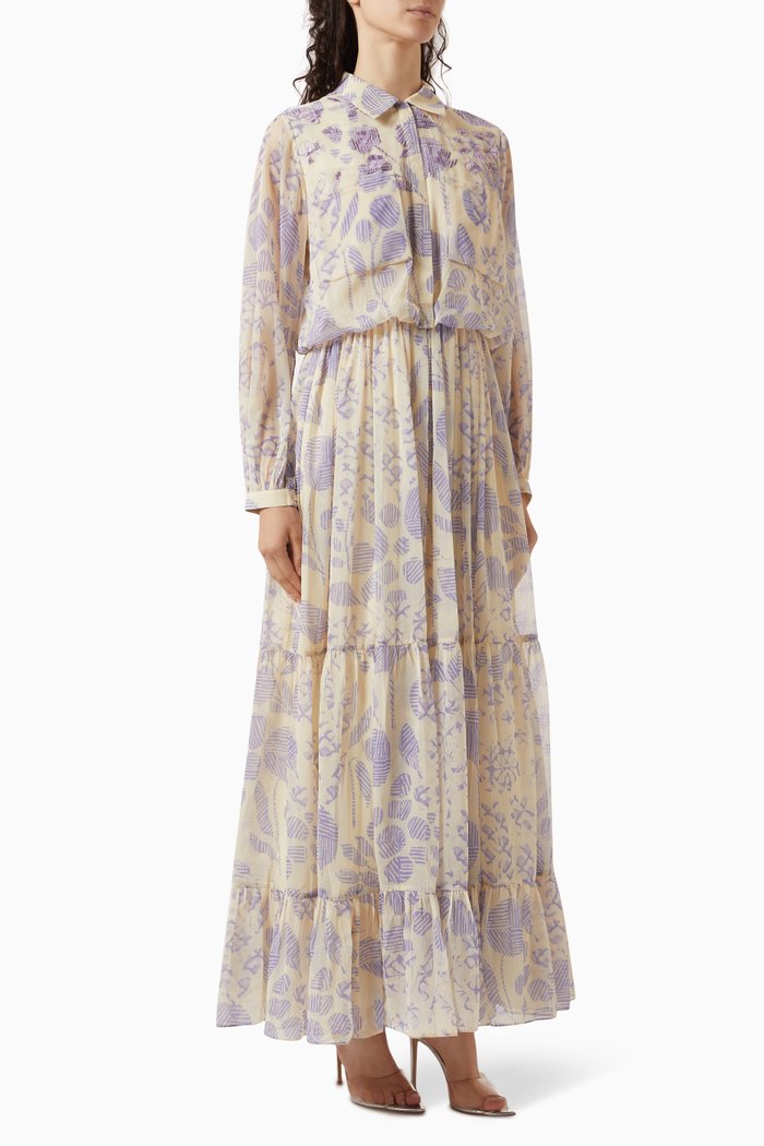 

Cosmos-A Printed Dress, Neutral