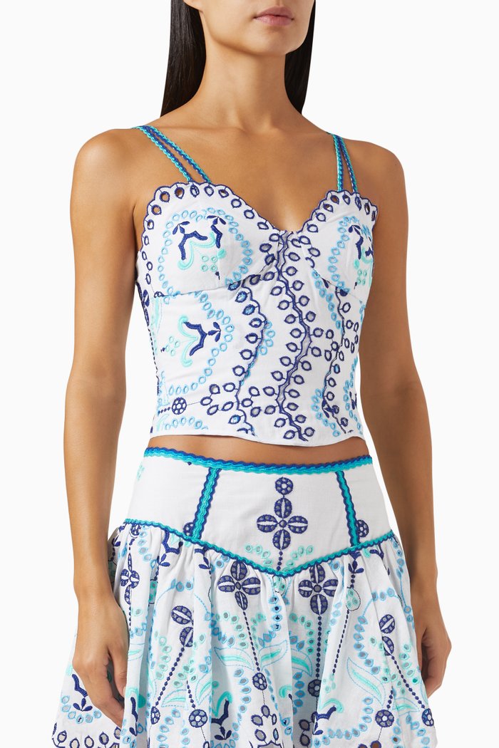 

Nira Embroidered Top, Blue