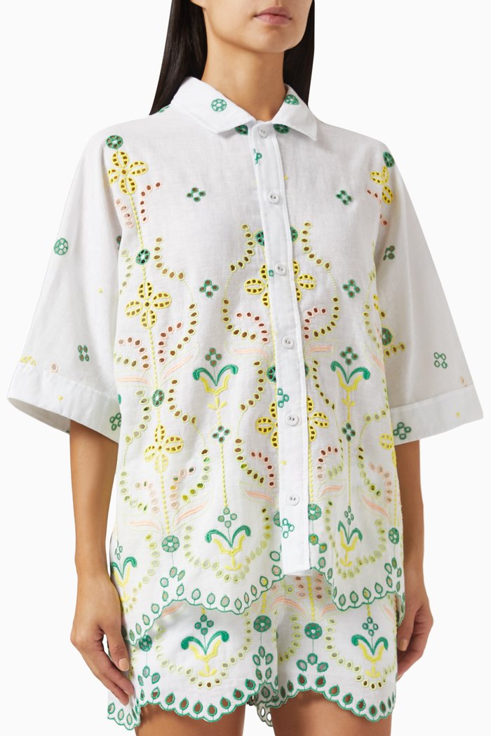 

Isma Embroidered Oversized Shirt, Yellow