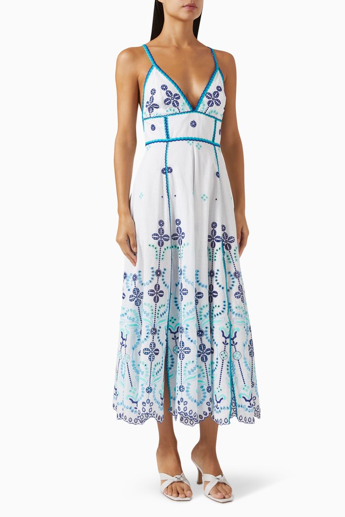

Jodie Embroidered Maxi Dress, Blue