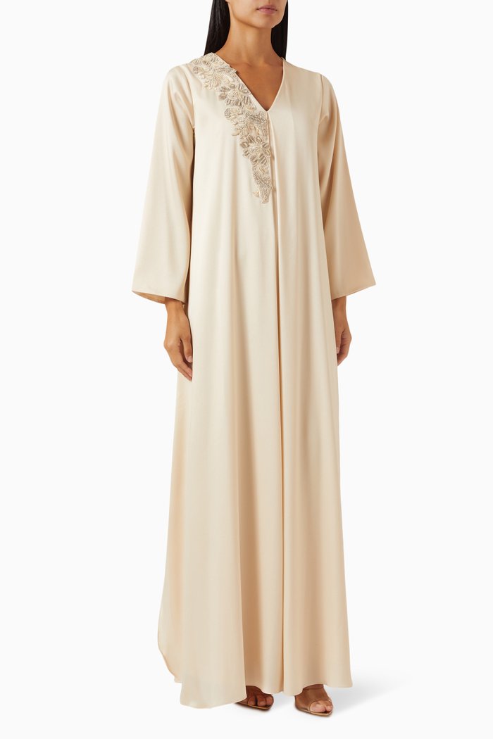 

Embroidered Maxi Dress, Neutral