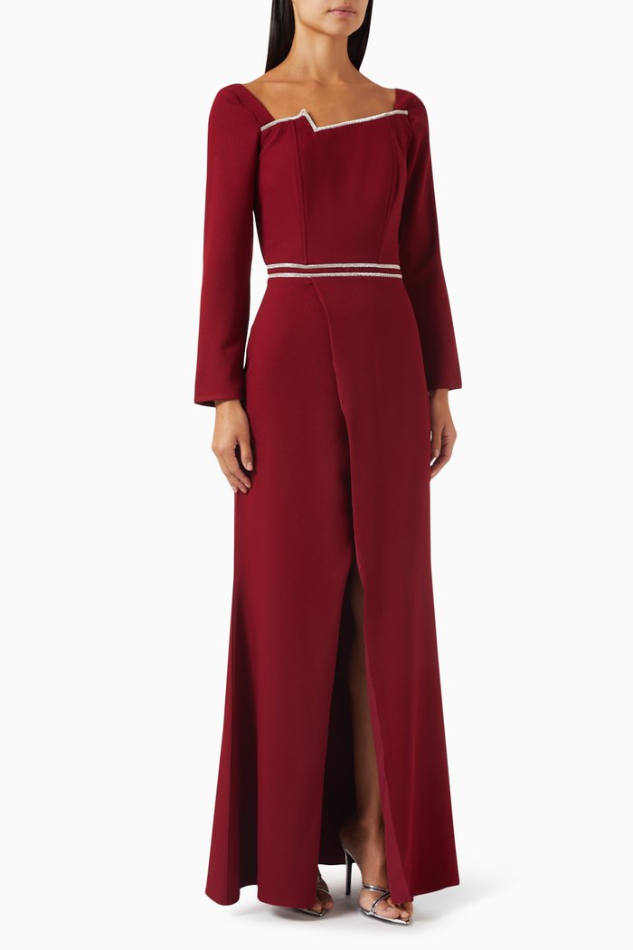 

Rhinestone-embellished Maxi Dress, Pink