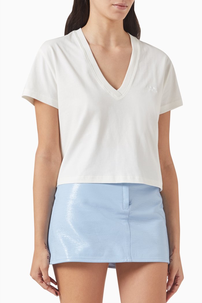 

Logo Cropped T-shirt in Jersey, White