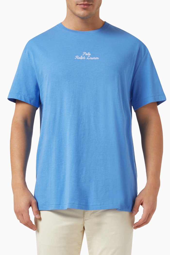 

Chain-stitch Logo T-shirt in Cotton-jersey, Blue