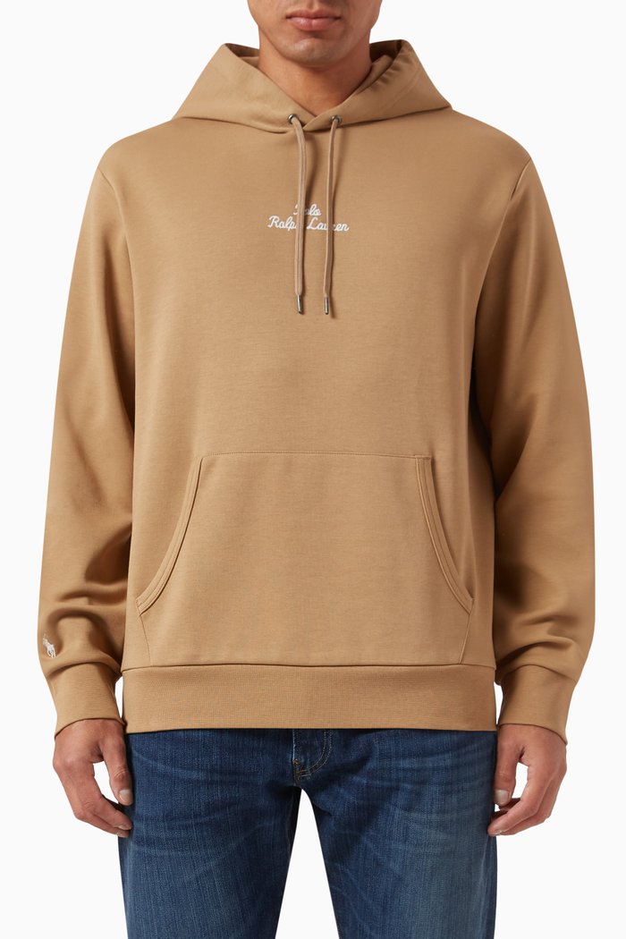 

Chain Stitch Logo Hoodie in Cotton-blend, Neutral