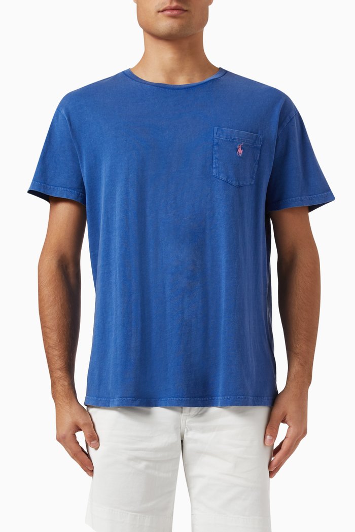 

Polo Pony T-shirt in Cotton-linen, Blue