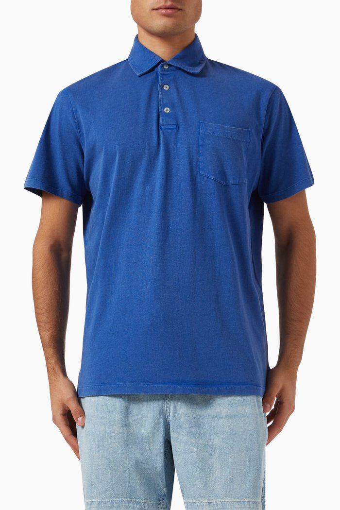 

Polo Pony Polo Shirt in Cotton-linen, Blue