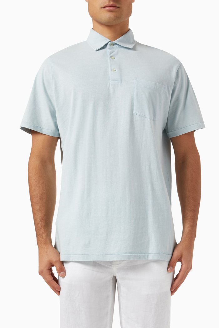 

Polo Pony Polo Shirt in Cotton-linen, Blue