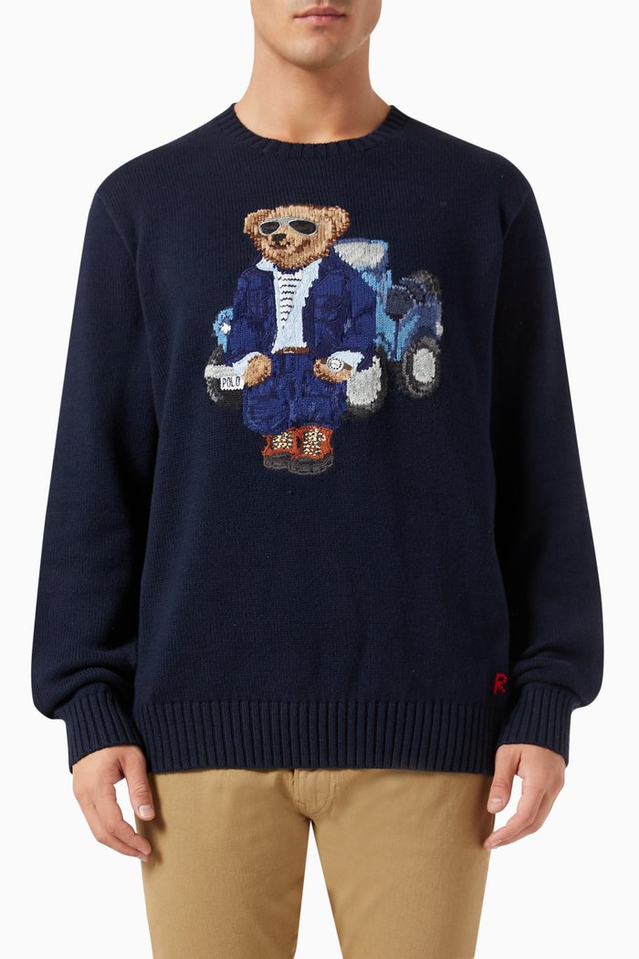 

Polo Bear Pullover in Cotton-knit, Blue