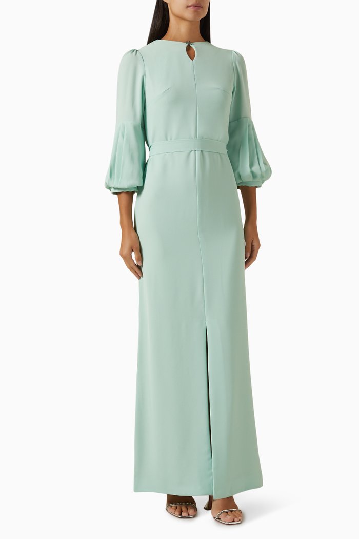 

Embellished Maxi Dress, Green