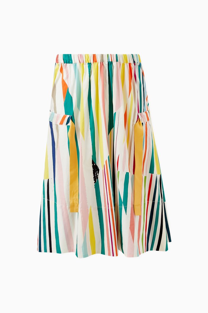 

Morgan Bustled Skirt in Cotton, Multicolour