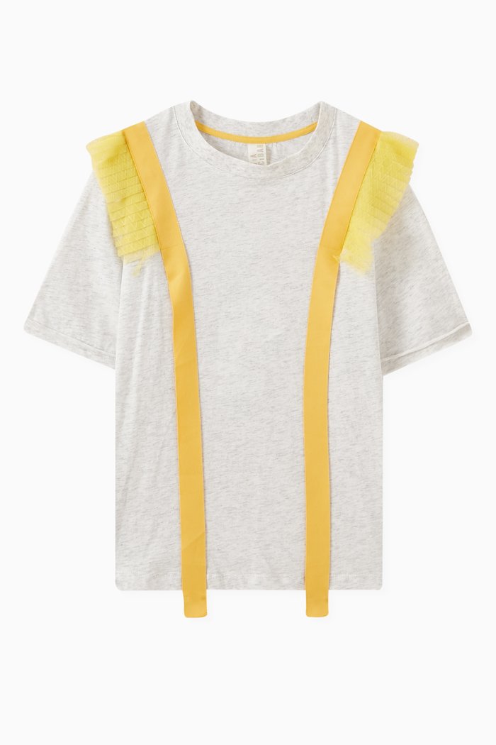 

Adella Ruffled Sailor T-shirt in Cotton, White