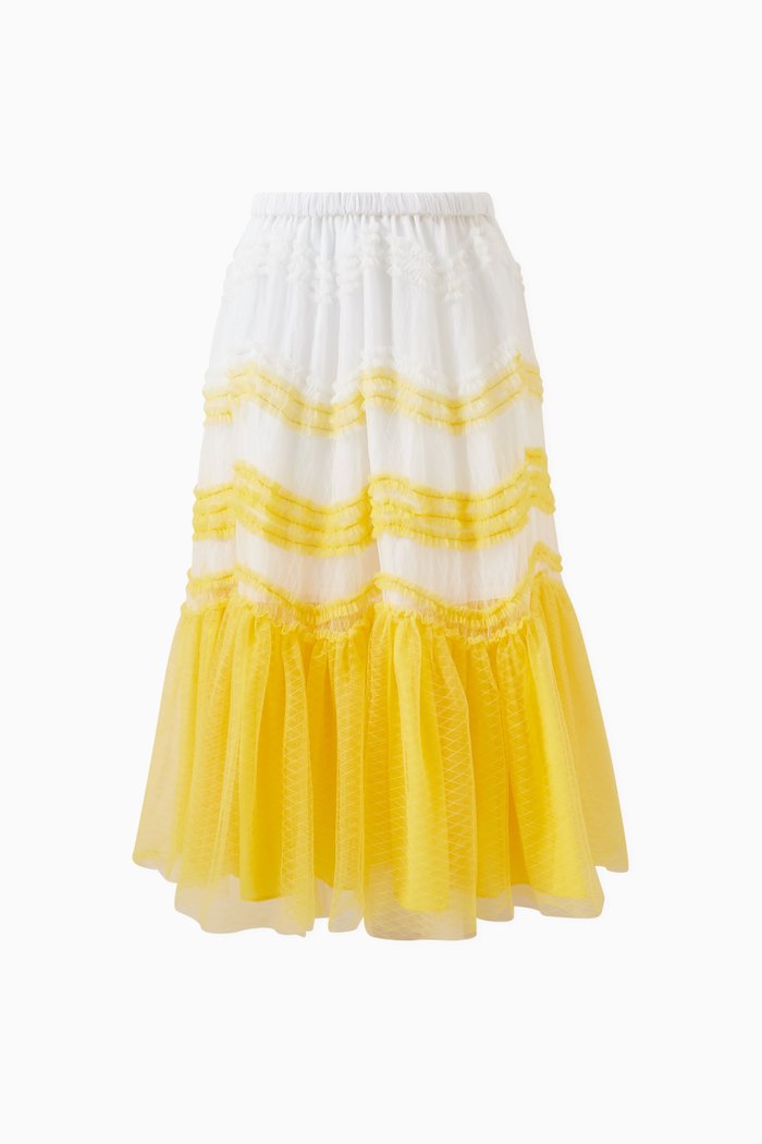 

Misty Wave Maxi Skirt in Nylon, Yellow