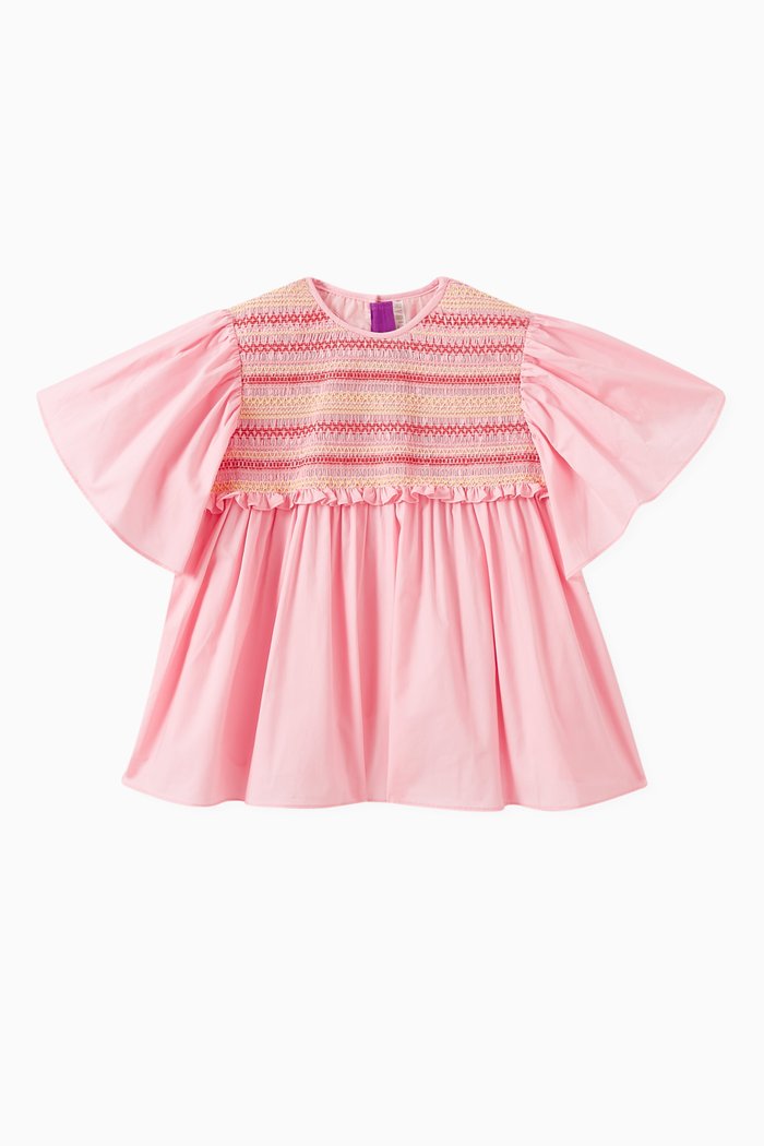 

Sofia Smocked Top in Cotton, Pink