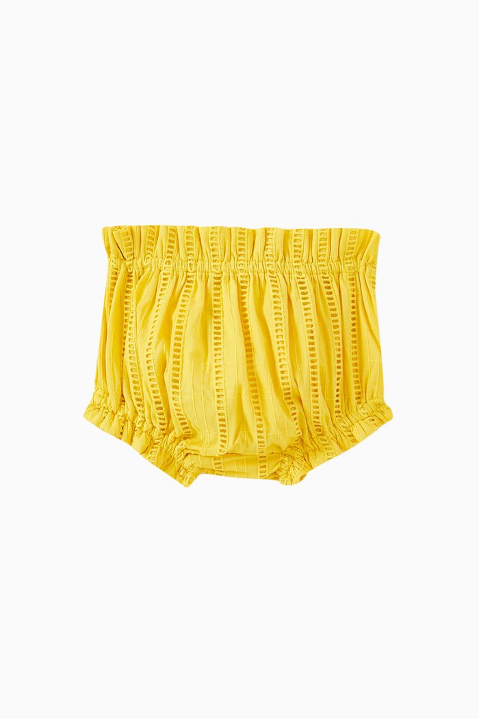 

Lined Gathered Bloomers in Cotton, Yellow