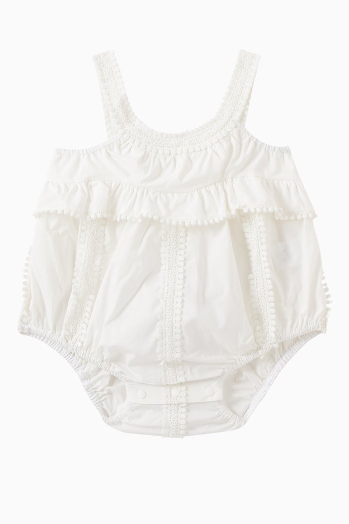 

Baby Morgan Sun Romper in Cotton, White