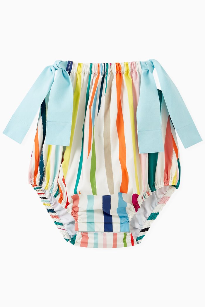 

Runched Sac Romper in Cotton, Multicolour