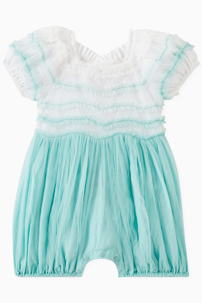 Misty Wave Romper in Tulle, Blue