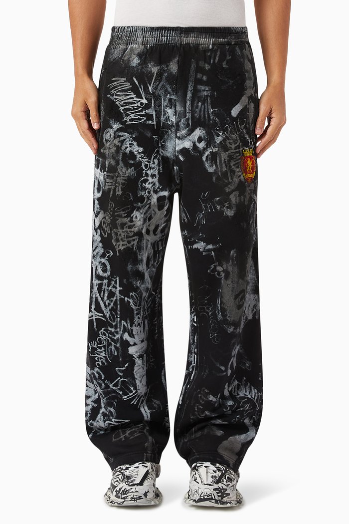 

Skater Baggy Sweatpants in Fleece, Black