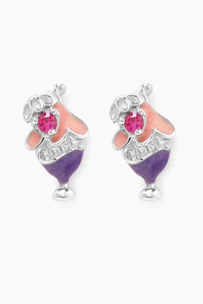

Enamel Diamond Earrings in 18kt White Gold, Blue