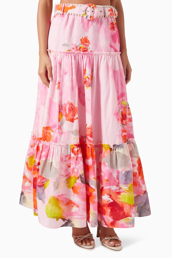 

Rosa Maxi Skirt in Cotton, Pink