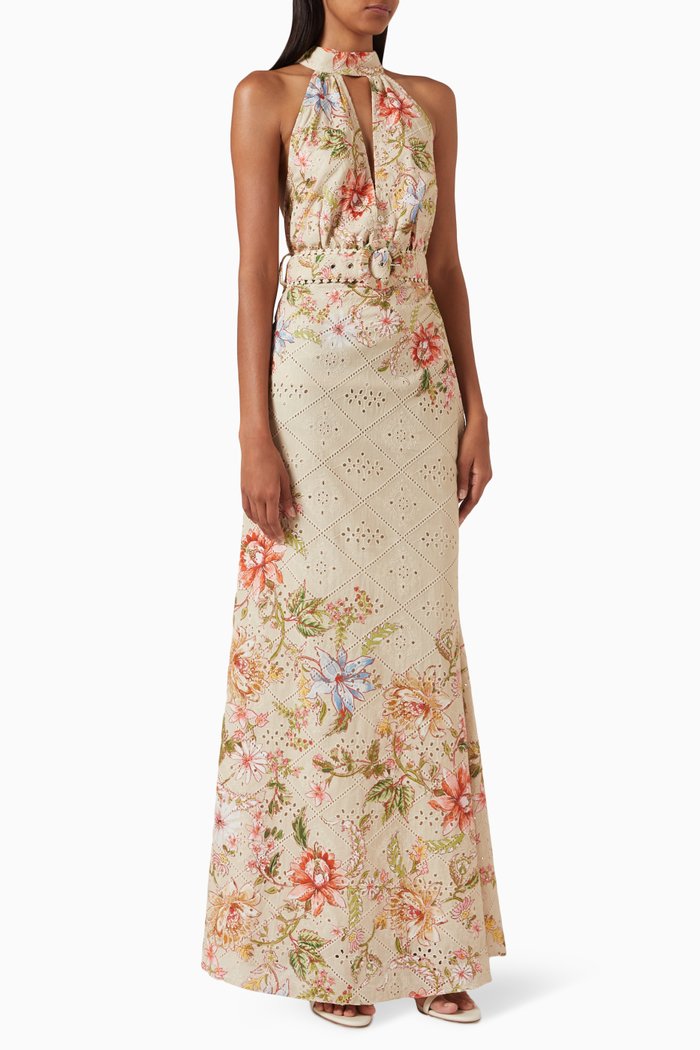 

Nava Belted Maxi Dress, Neutral