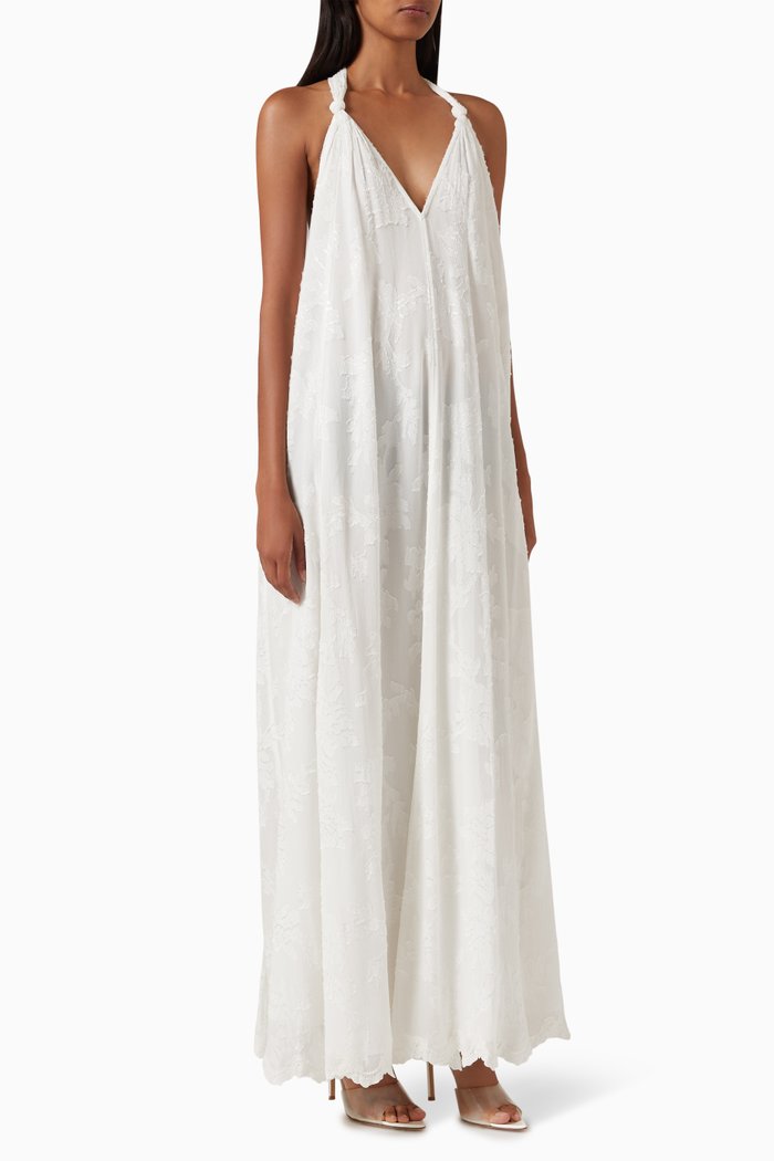 

Nera Open-back Midi Dress in Viscose, White