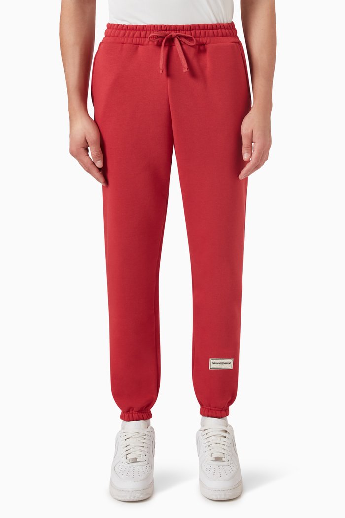 

Oversized 27" Joggers in Organic Cotton Blend, Red