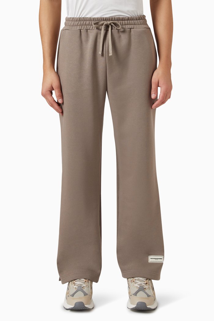 

Oversized 28.5" Wide-leg Joggers in Organic Cotton Blend, Neutral