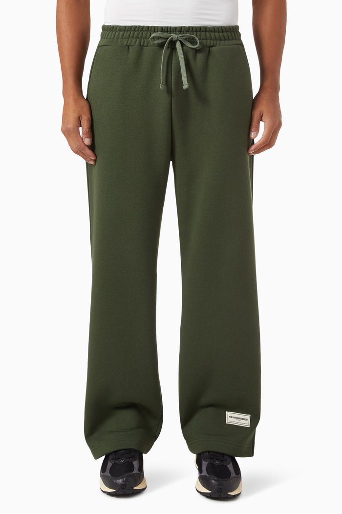 

Oversized 28.5" Wide-leg Joggers in Organic Cotton Blend, Green