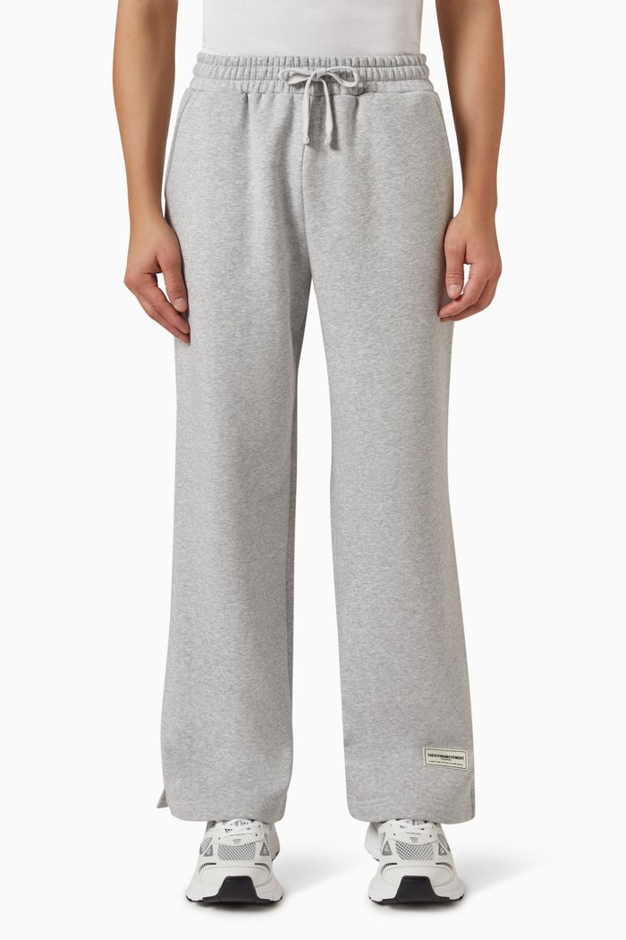 

Oversized 28.5" Wide-leg Joggers in Organic Cotton Blend, Grey