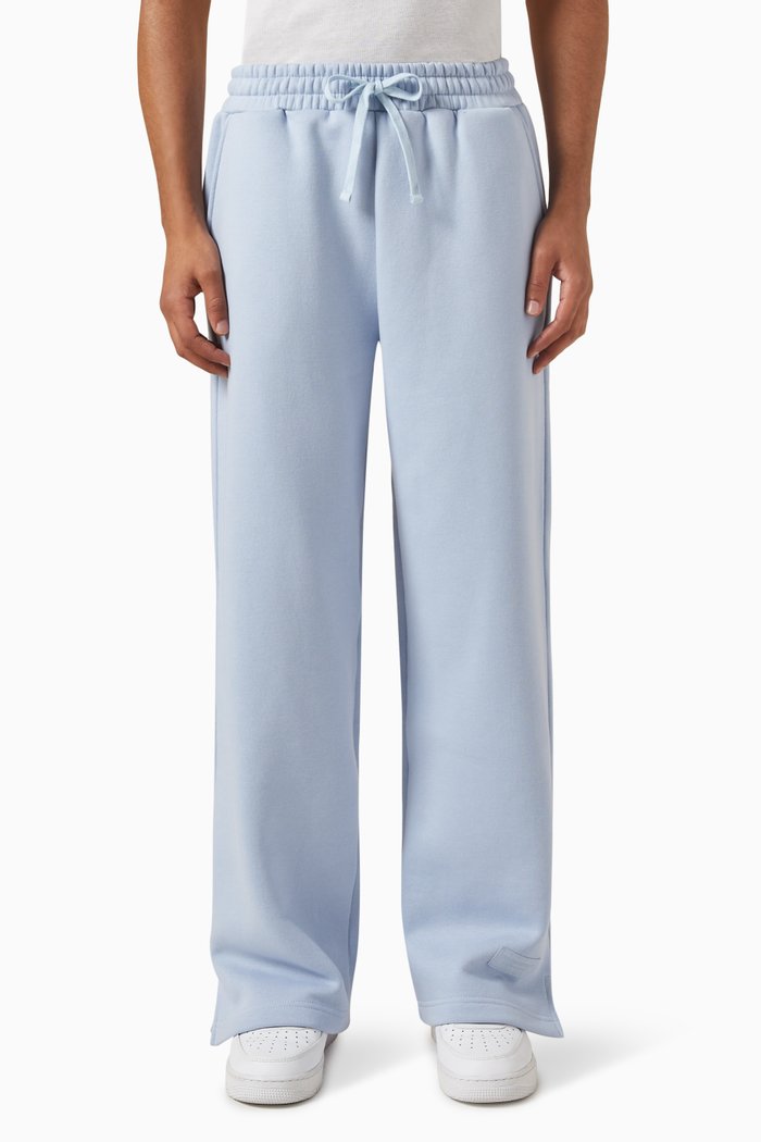 

Oversized 28.5" Wide-leg Joggers in Organic Cotton Blend, Blue