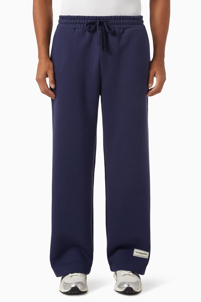 

Oversized 28.5" Wide-leg Joggers in Organic Cotton Blend, Blue