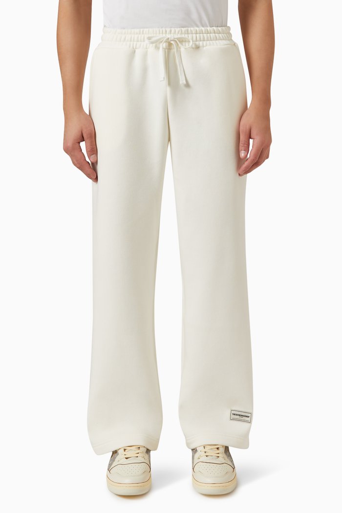 

Oversized 28.5" Wide-leg Joggers in Organic Cotton Blend, Neutral