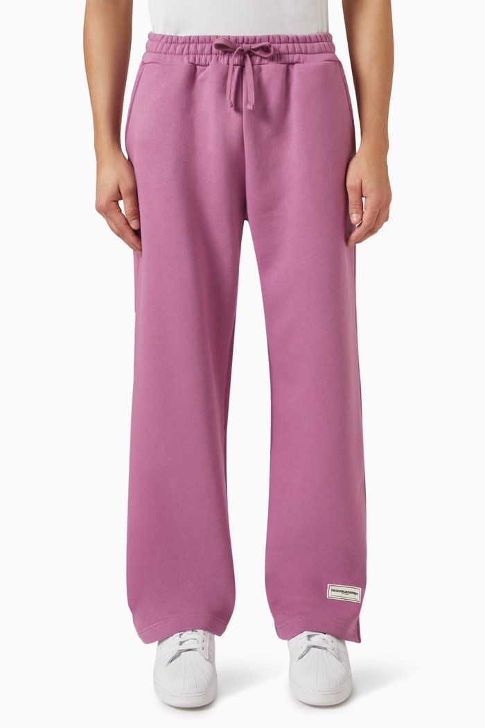 

Oversized 28.5" Wide-leg Joggers in Organic Cotton Blend, Purple