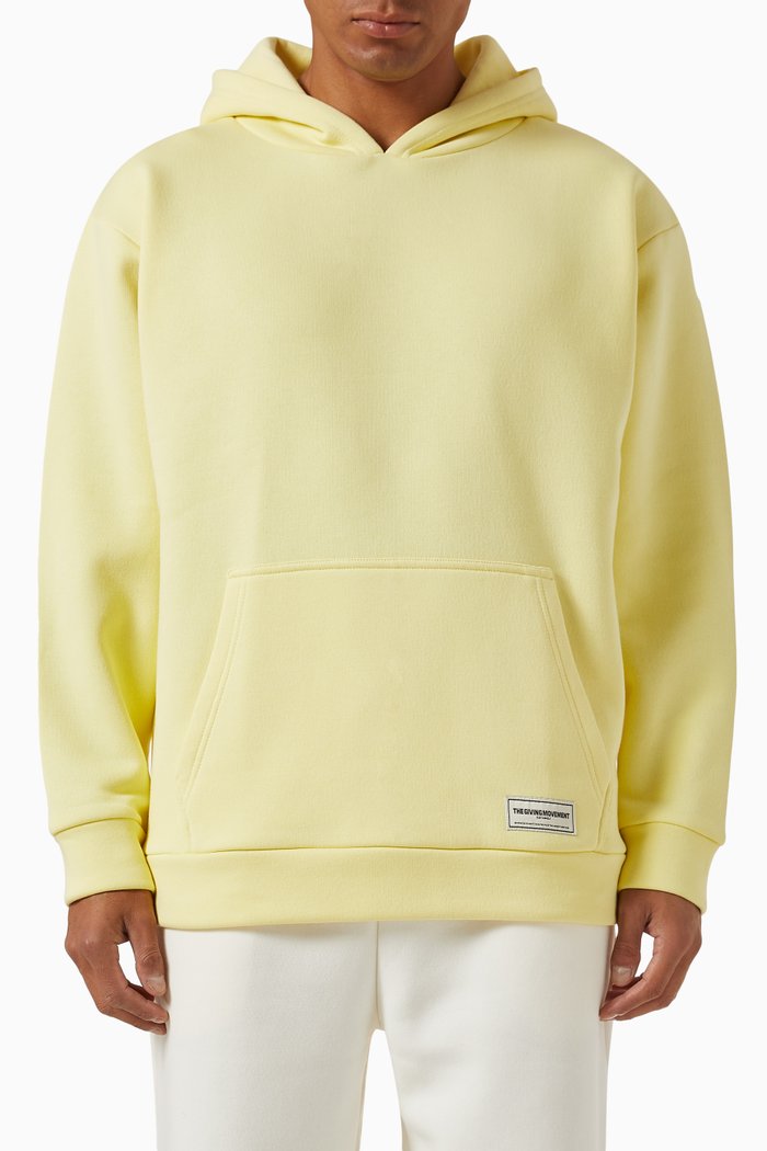 

Oversized Logo Hoodie in Organic Cotton Blend, Yellow