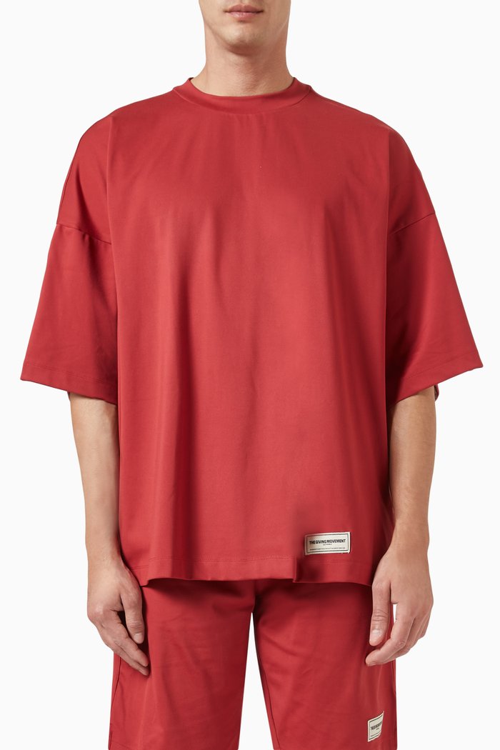 

Exaggerated-sleeve T-Shirt in Softskin100©, Red