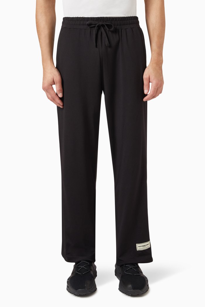 

Wide-leg Drawstring Joggers, Black
